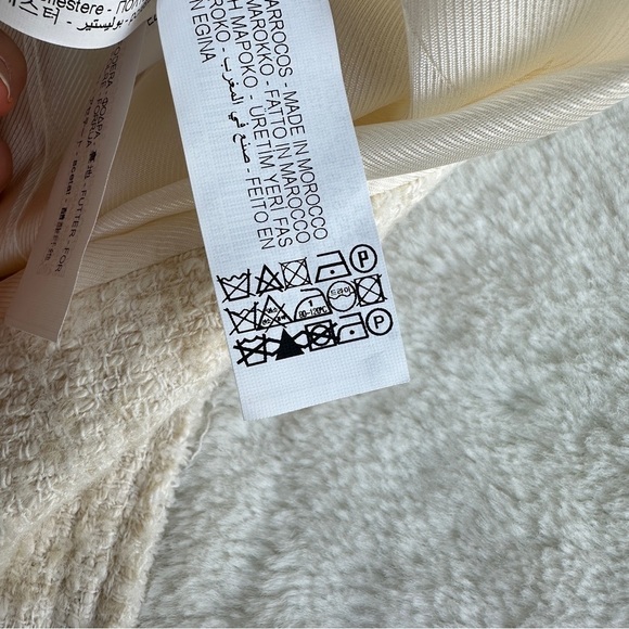 Zara Cotton Wool Ivory Ecru Tweed Long Sleeve Middle Cardigan XS - Picture 13 of 16
